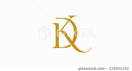 Modern and luxury letter DK initials logo design 124932242