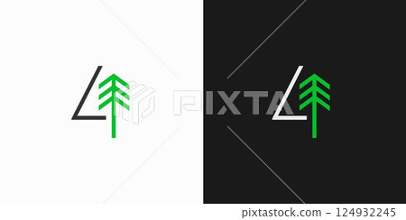 Natural and unique 4 pines logo design 124932245
