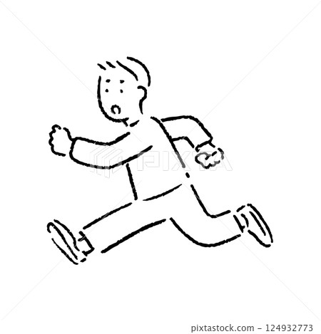 Running man A_black and white 124932773