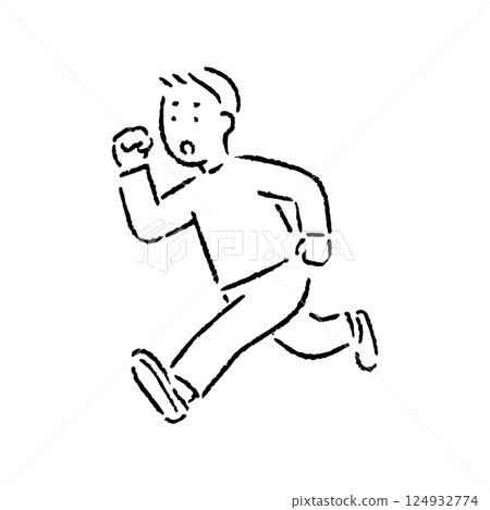 奔跑的人B_黑白 奔跑的人B_黑白 124932774