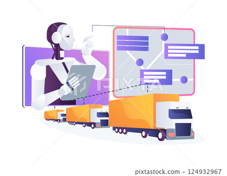 AI Driver Behavior Monitoring abstract concept vector illustration. AI Driver Behavior Monitoring abstract concept vector illustration. 124932967