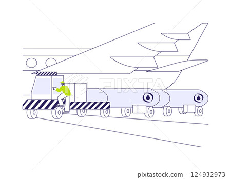 Aircraft refueling abstract concept vector illustration. Aircraft refueling abstract concept vector illustration. 124932973