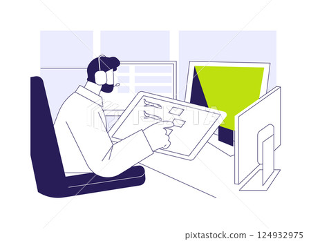 Air traffic control abstract concept vector illustration. 124932975