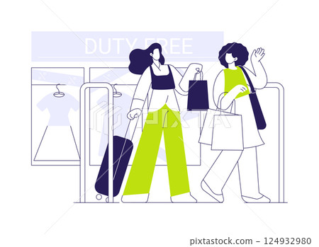 Duty free shopping area abstract concept vector illustration. Duty free shopping area abstract concept vector illustration. 124932980