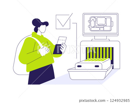 Luggage screening abstract concept vector illustration. 124932985