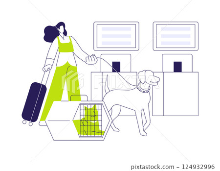 Flying with a pet abstract concept vector illustration. Flying with a pet abstract concept vector illustration. 124932996