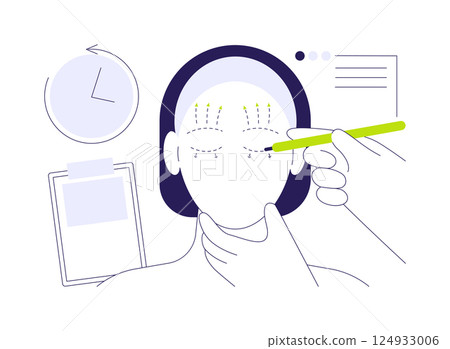 Eyelid lift abstract concept vector illustration. 124933006