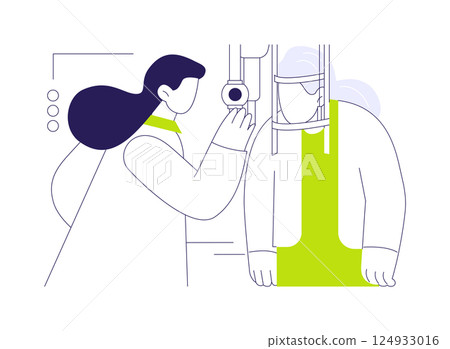 Diagnose eye conditions abstract concept vector illustration. 124933016