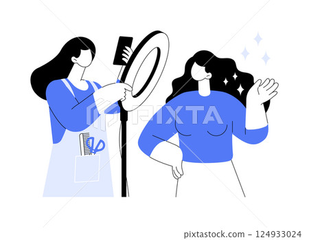 Promote new haircut isolated cartoon vector illustrations. 124933024