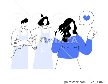 Salon client feedback isolated cartoon vector illustrations. 124933025