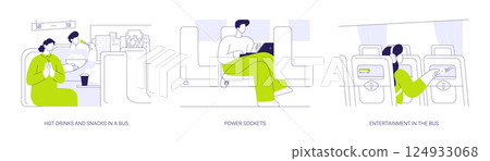 Intercity bus abstract concept vector illustrations. 124933068