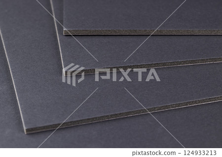 black foam board for creative work and creation of various models and objects, side view 124933213