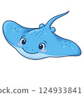 Simple and cute illustration of a ray 124933841