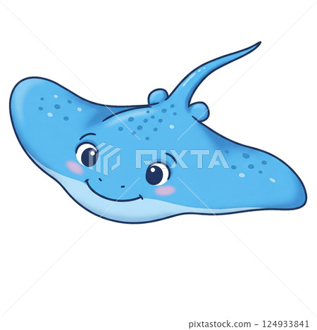 Simple and cute illustration of a ray 124933841