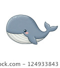 Simple and cute whale illustration 124933843