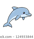 Simple and cute dolphin illustration 124933844