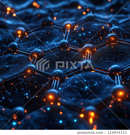 Molecular Network and Connections - Advanced Scientific Representation of Molecular Structure 124934151