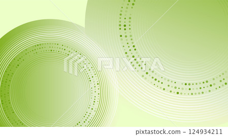 Geometric technology background with green circles and dotted lines 124934211
