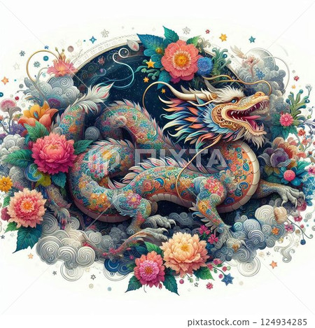 colorful dragon illustration colorful dragon illustration 124934285