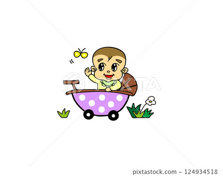 Baby in a buggy 124934518