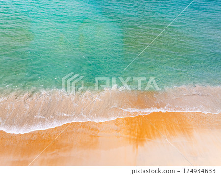 Sea surface aerial view,Bird eye view photo of waves water surface texture,Summer sea background,Beautiful nature Amazing view sea background 124934633