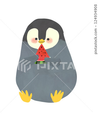 吃西瓜的企鵝 124934908