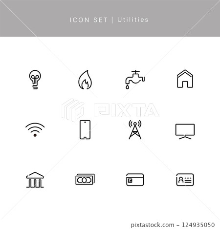 Icon set: Lifelines necessary for moving and disasters 124935050