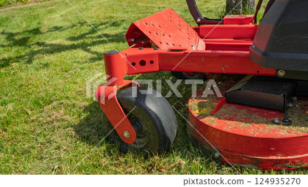 Lawn mower tractor detail Lawn mower tractor detail 124935270