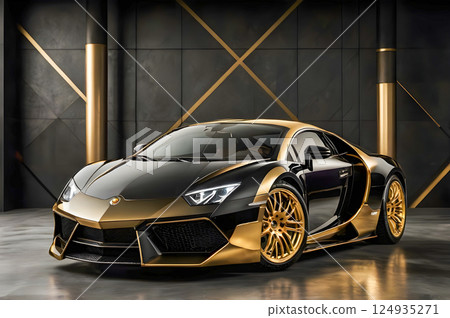 sport car on dark background 124935271