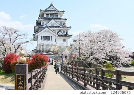 View of Sunomata Ichiya Castle from the west side of Sennari Bridge 124936075