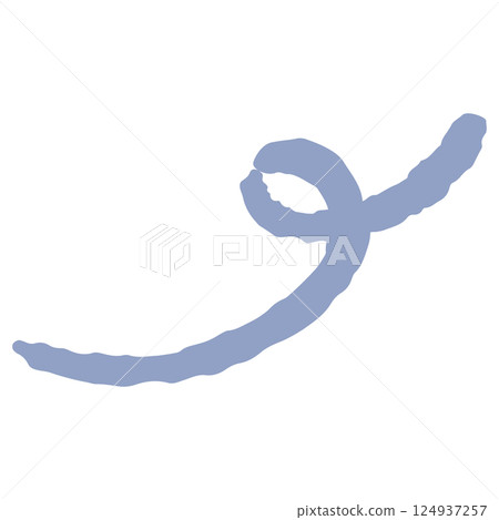 Hand-drawn illustration of a curved line (symbol of a rotating motion image) 124937257
