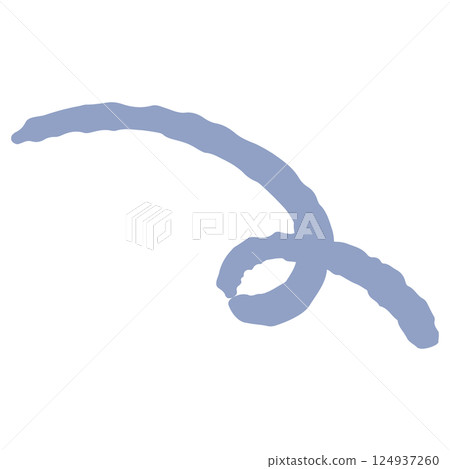Hand-drawn illustration of a curved line (symbol of a rotating motion image) 124937260