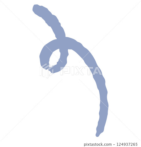 Hand-drawn illustration of a curved line (symbol of a rotating motion image) 124937265