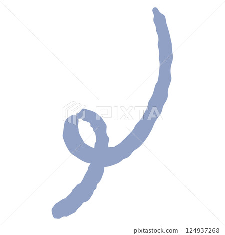 Hand-drawn illustration of a curved line (symbol of a rotating motion image) 124937268