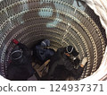 The heating element inside the electric furnace is being manufactured. 124937371