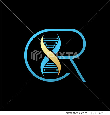 Logo design graphic concept creative premium vector stock image top sell initial CR CXR font DNA helix infinity clone genetic tech heal evolution life 124937598