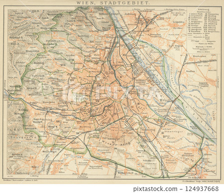 Early 20th century world map, Vienna, Austria 124937668