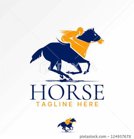 Logo design graphic concept creative premium vector stock image top sell animal fast horse jockey mustang course training jump racing cup ride sport Logo design graphic concept creative premium vector stock image top sell animal fast horse jockey mustang course training jump racing cup ride sport 124937678