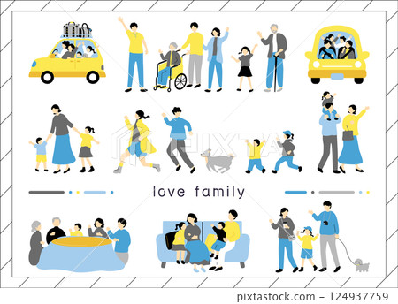家庭插畫素材合集 124937759
