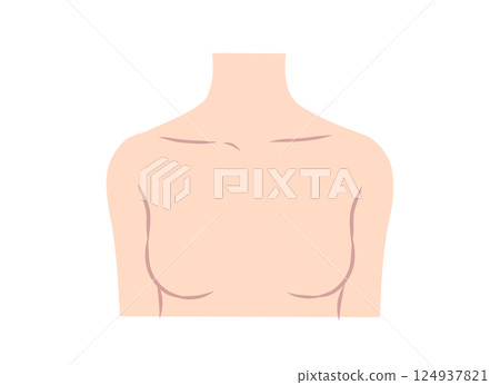 裸體女人的半身插圖 124937821