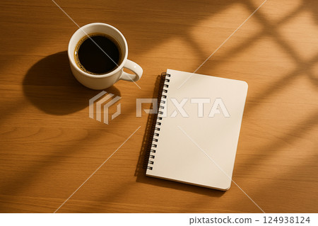 Morning Coffee and Notebook 124938124