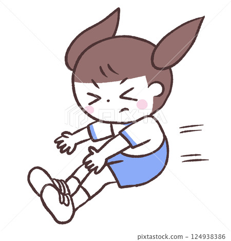 跳遠女孩插畫 跳遠女孩插畫 124938386