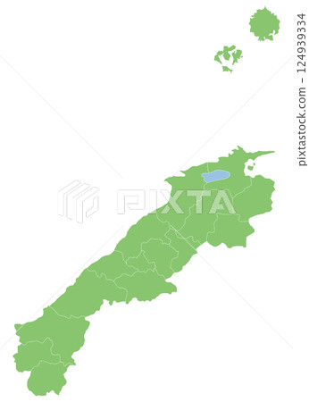 Dividable Shimane Prefecture Map Dividable Shimane Prefecture Map 124939334