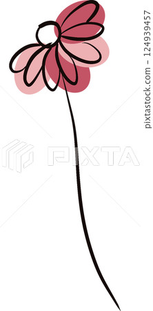 Abstract shape flower hand drawn Abstract shape flower hand drawn 124939457
