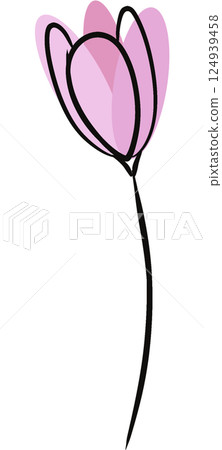 Abstract shape flower hand drawn Abstract shape flower hand drawn 124939458