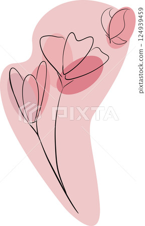 Abstract shape flower and butterfly Abstract shape flower and butterfly 124939459