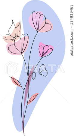 Abstract shape flower and butterfly 124939465