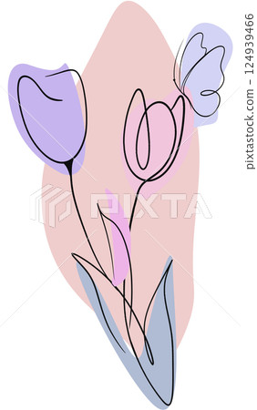 Abstract shape flower and butterfly - Stock Illustration [124939466 ...