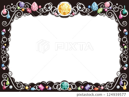 Horizontal jeweled frame (multi-colored with white lines) 124939577