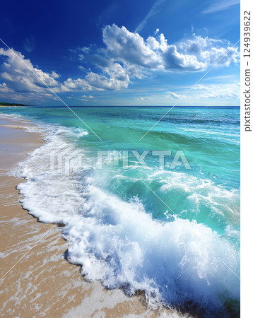 Beautiful tropical beach AI images 124939622